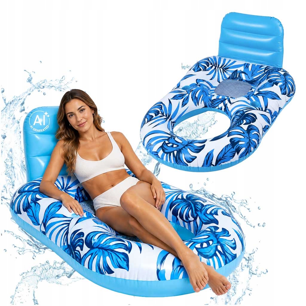 Inflatable mattress for swimming lounge chair with backrest