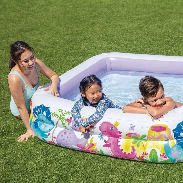 Inflatable paddling pool with visor for children purple INTEX 57470-DINO Brand Intex