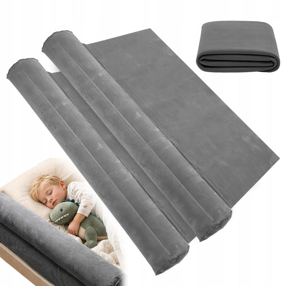 Inflatable protective barrier with non-slip surface, grey color