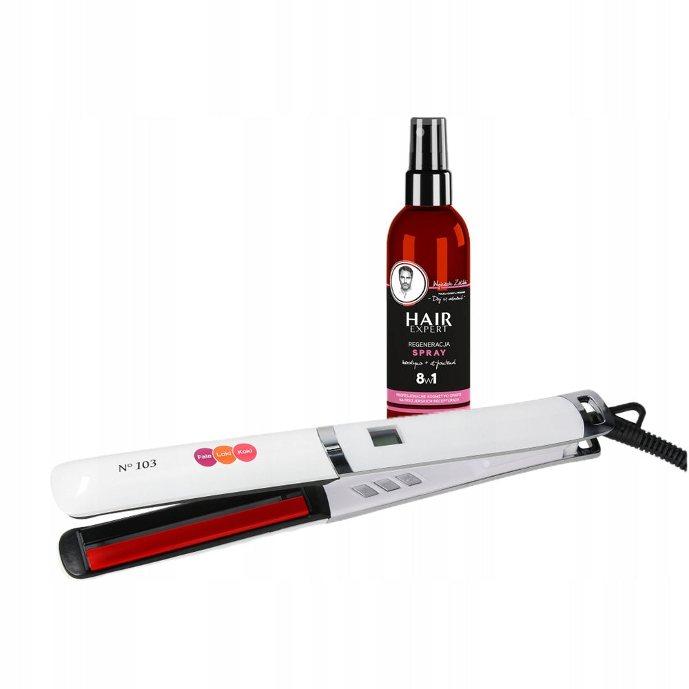 Infrared Hair Straightener Fale Loki Koki N 103 + Spray 8in1