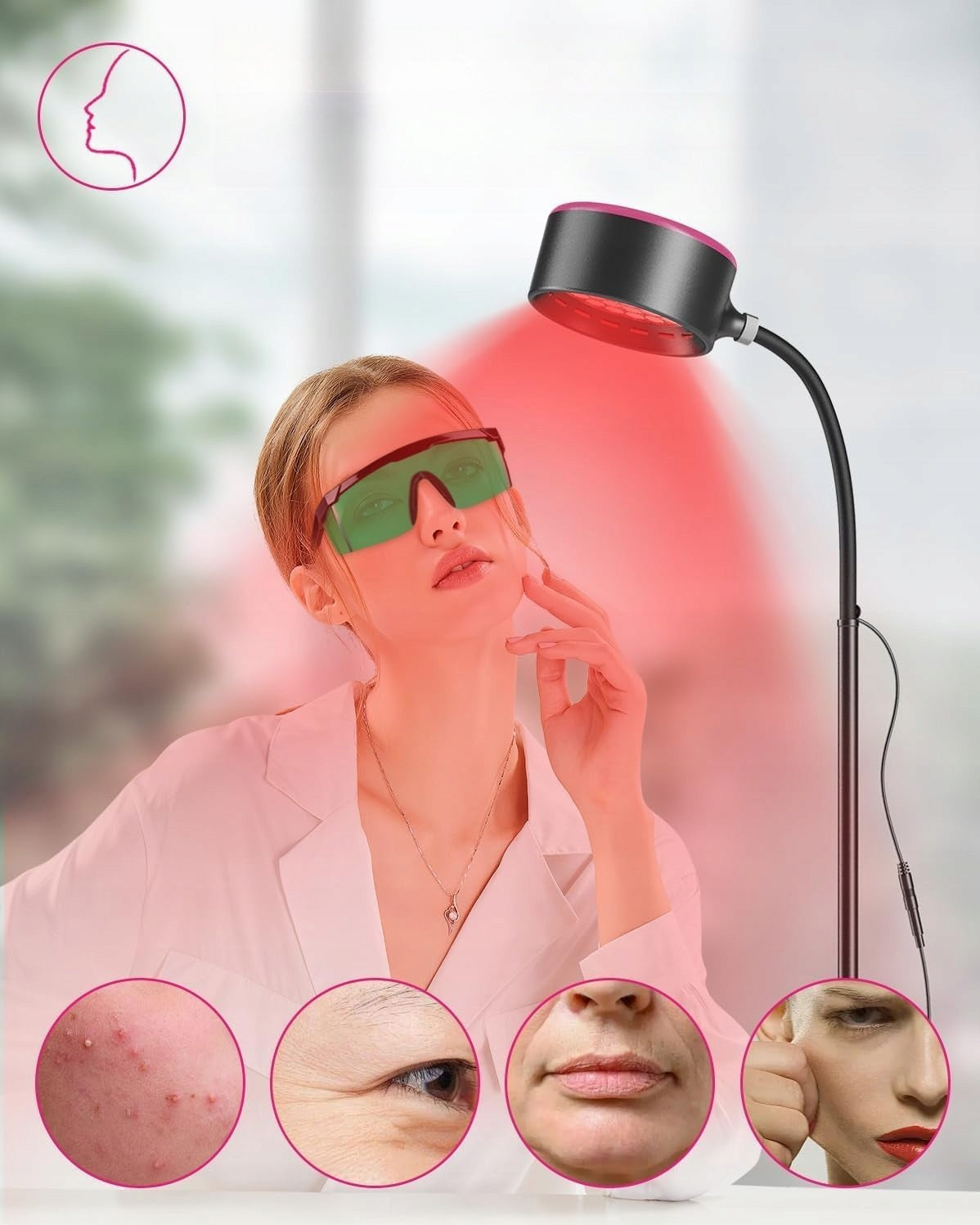 Infrared healing lamp adjustable angle and height glasses E27 Medical device type accessories for a medical device or a product without an intended medical purpose