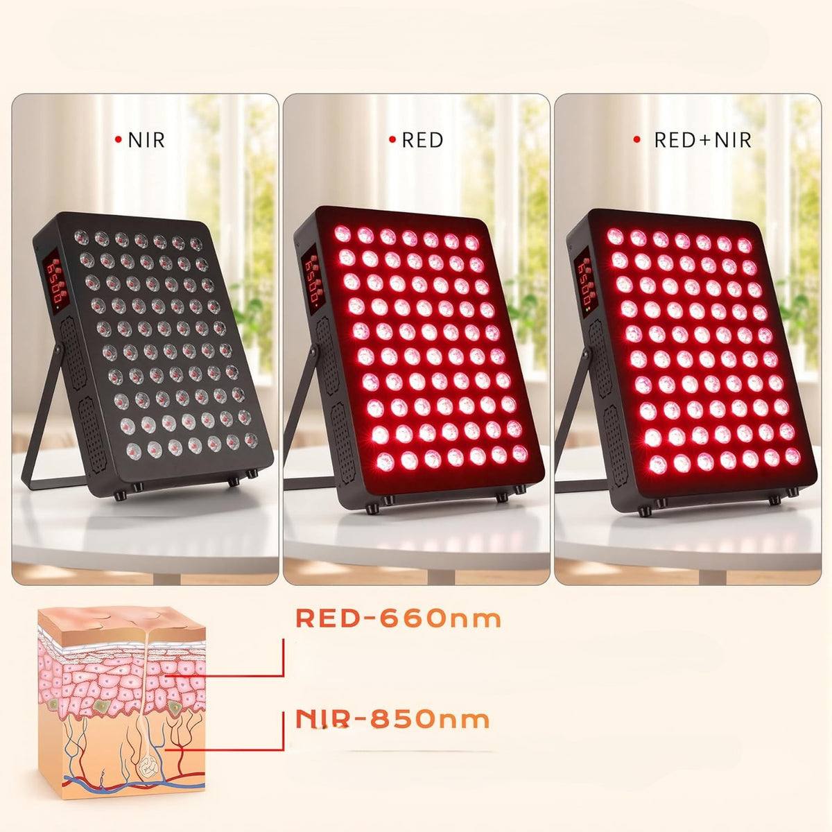 Infrared lamp with red light 660 nm and 850 nm, 120 W M3214 Medical device no