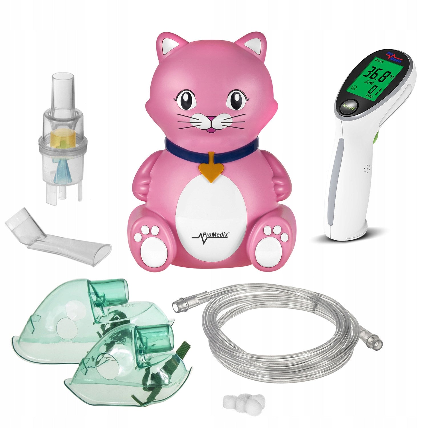 Inhaler nebulizer for children mask kitty set non-contact thermometer