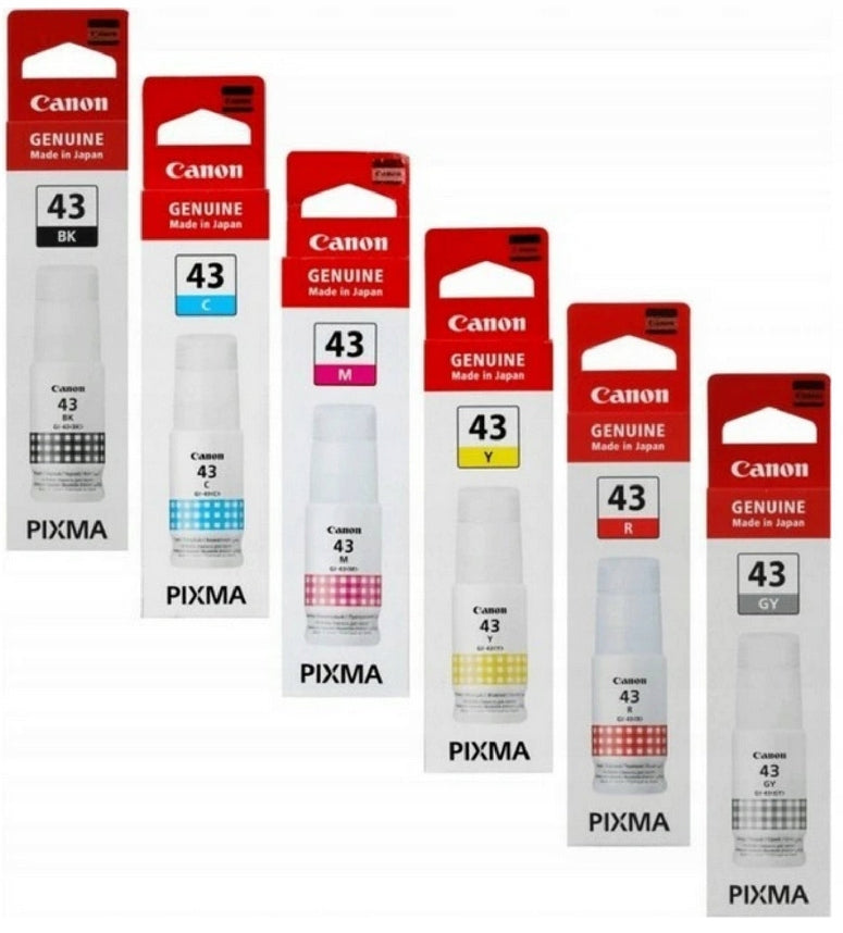 Ink Canon GI-43 x6 set black cyan magenta yellow red gray original