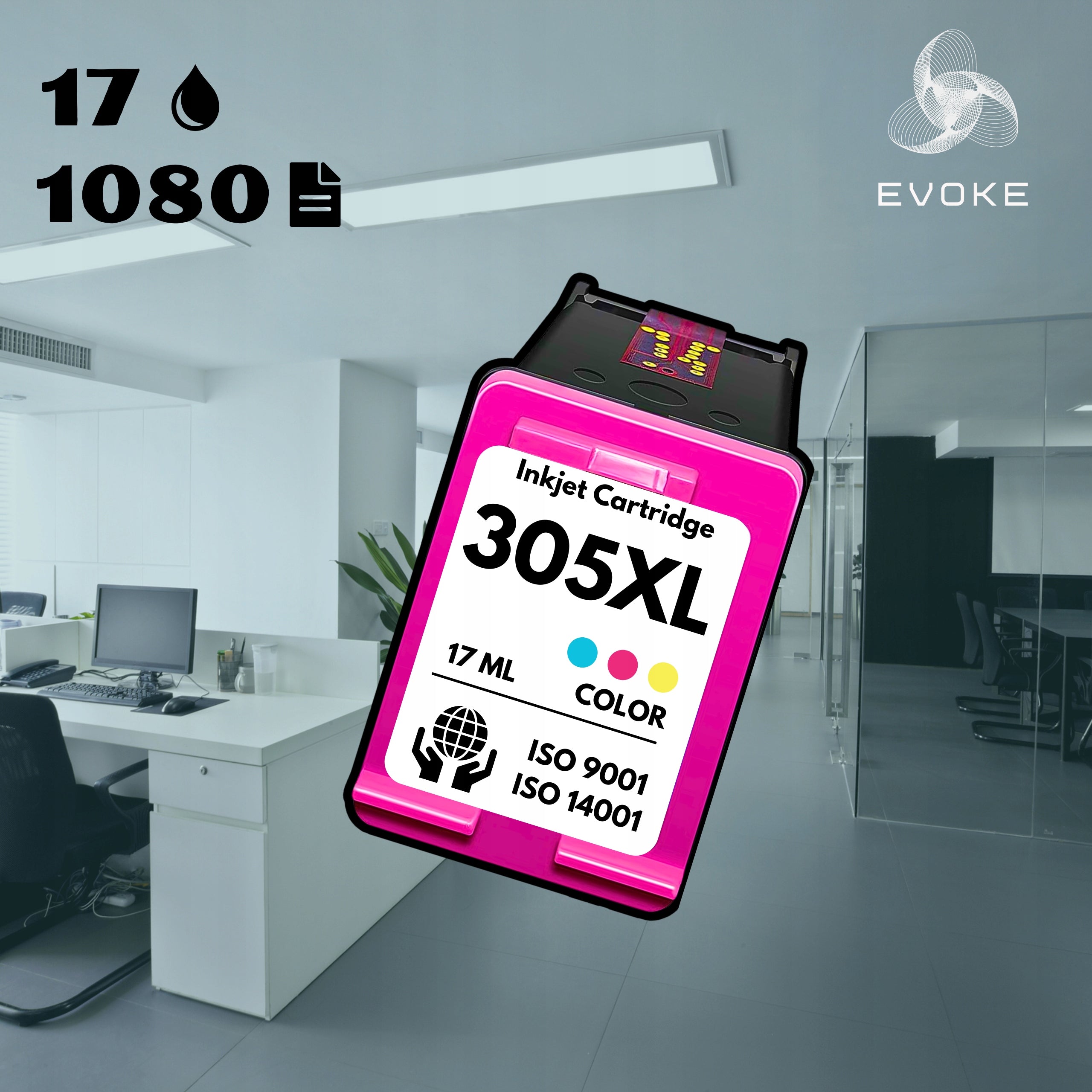 Ink for HP 305 XL black + colour | 100% ink level | 4x MORE PRINTS EAN (GTIN) 5905937962344