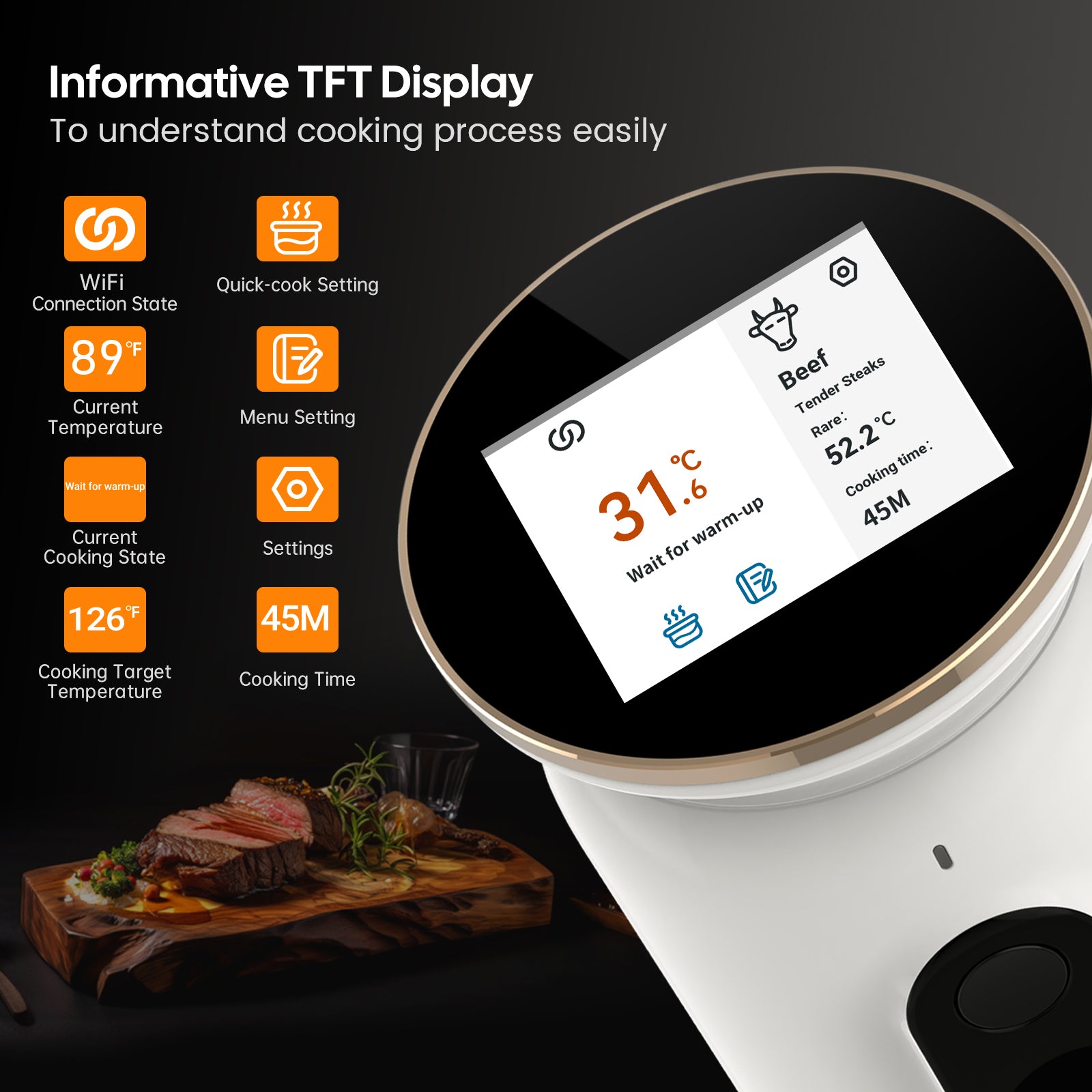 Inkbird WiFi Sous Vide ISV-101W 1000W Rotary Button immersion circulator Packaging status original