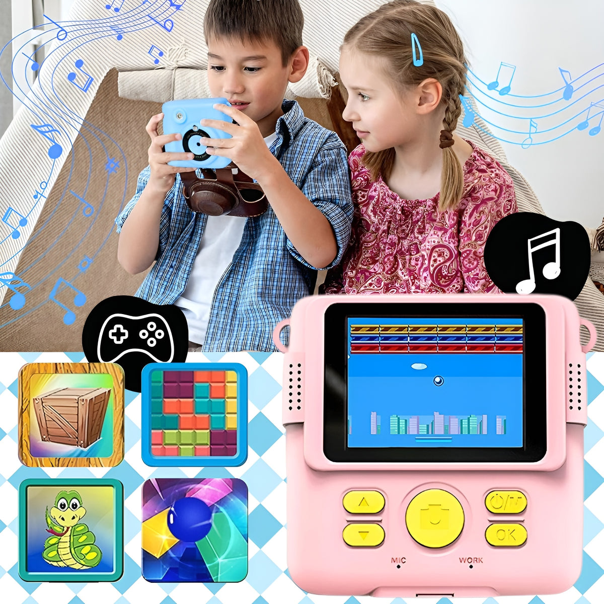 Instant Camera for Kids Digital Camera with Printer Print 14 ROLLS Manufacturer code Aparat natychmiastowy dla dzieci drukarka
