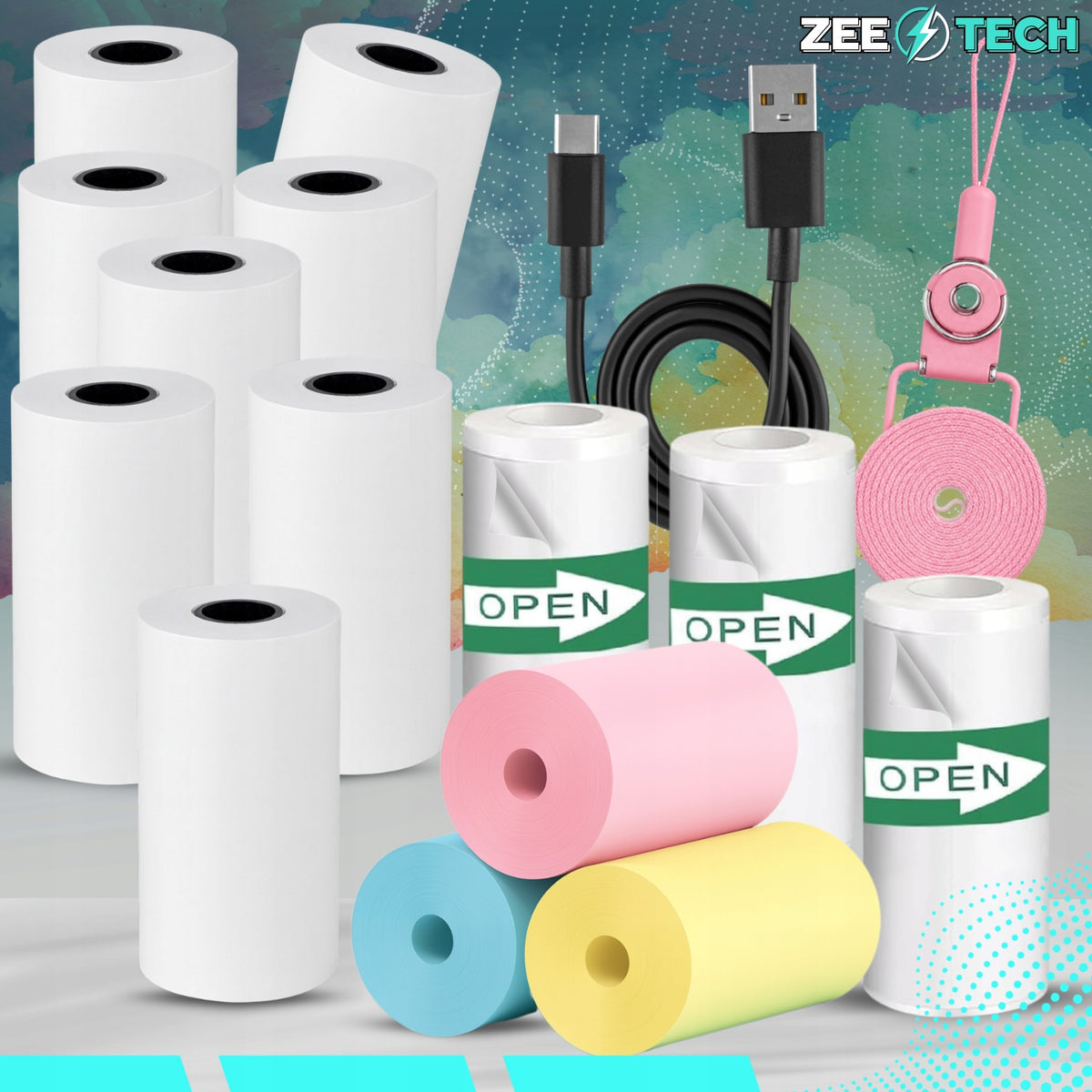 Instant Digital Camera for Kids Print Mini Printer + 14 Rolls Manufacturer code Aparat natychmiastowy dla dzieci drukarka