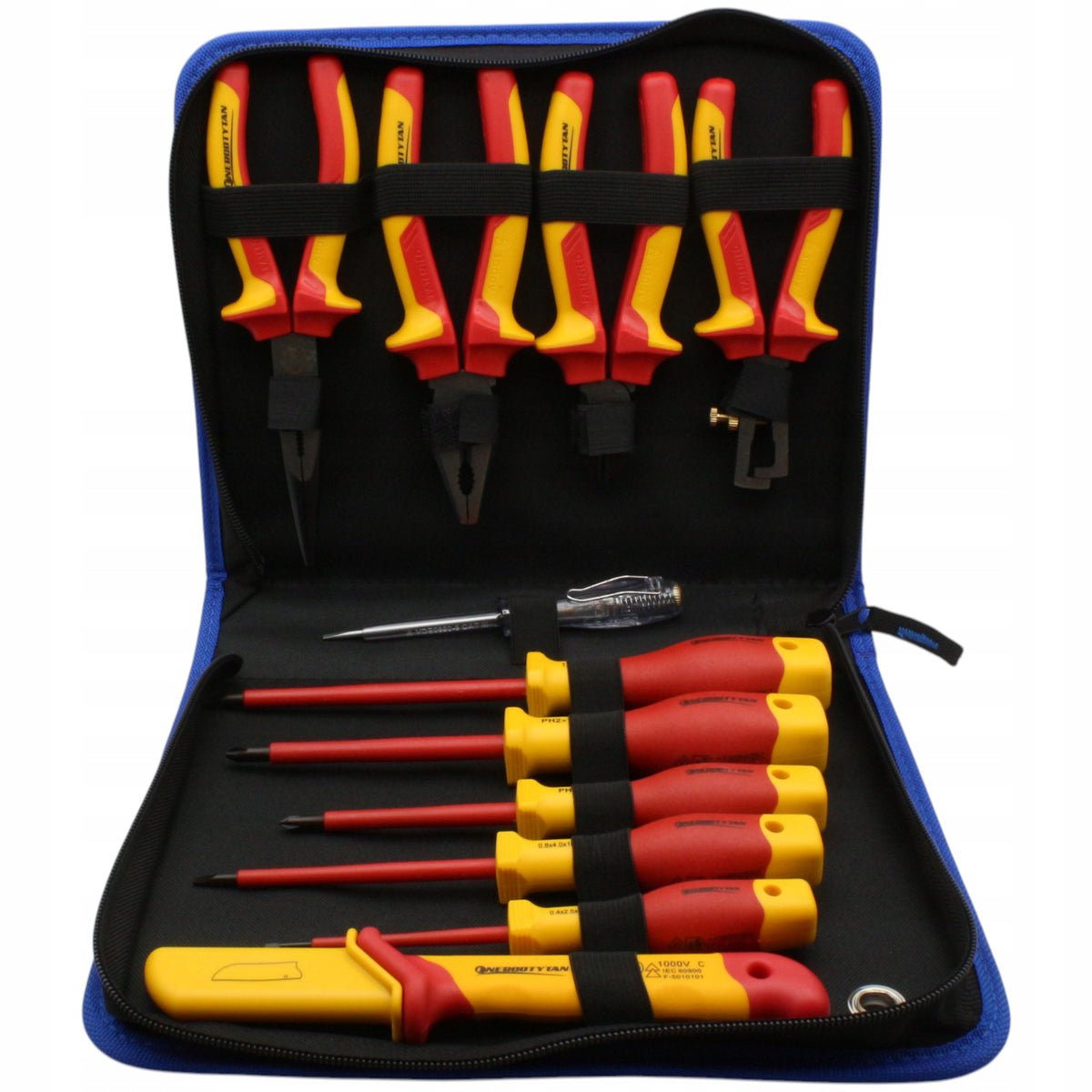 Insulated Tool Set SCREWDRIVERS PLIERS INSULATED KNIFE 11 pieces 1000V Packaging status original