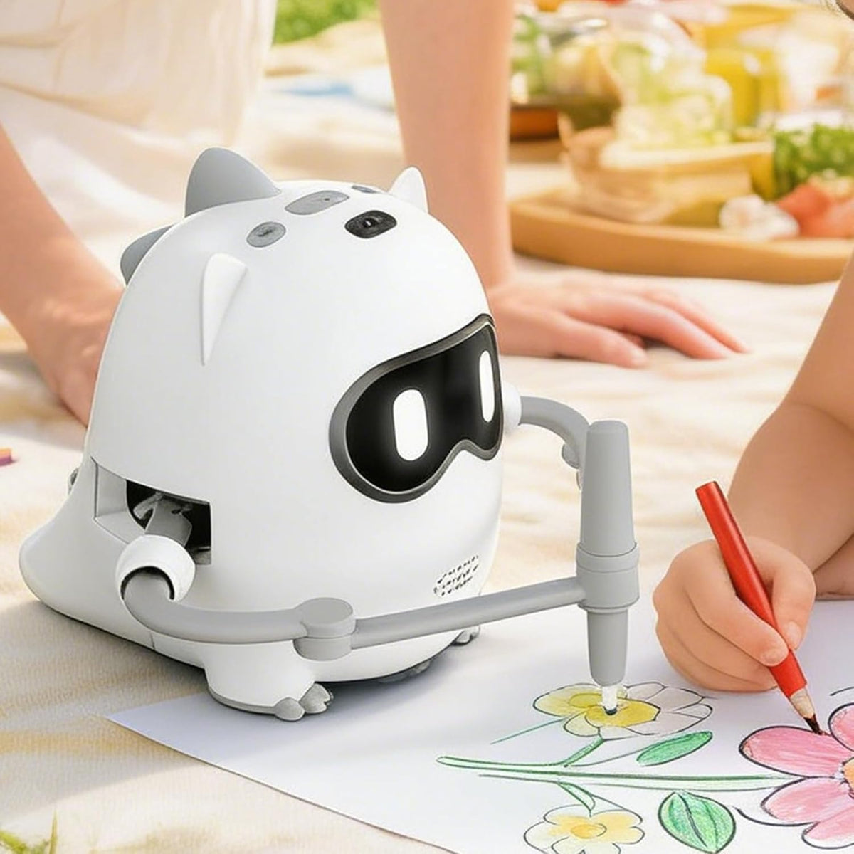 Inteligentny Robot Rysujący Kamera Edukacyjny Biały Z Pisakami 1 Zestaw Packaging status original