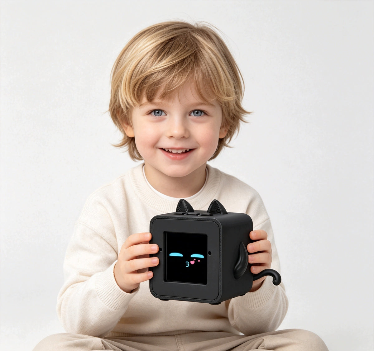 Intelligent Mini Robot AI SPEAKS in Polish Companion Emotions Cat Ears Kind other
