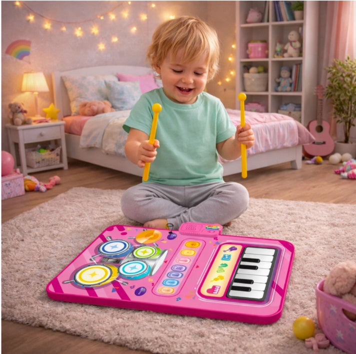 Interactive 2-in-1 Mat, Piano and Electronic Drums for Kids Brand no brand