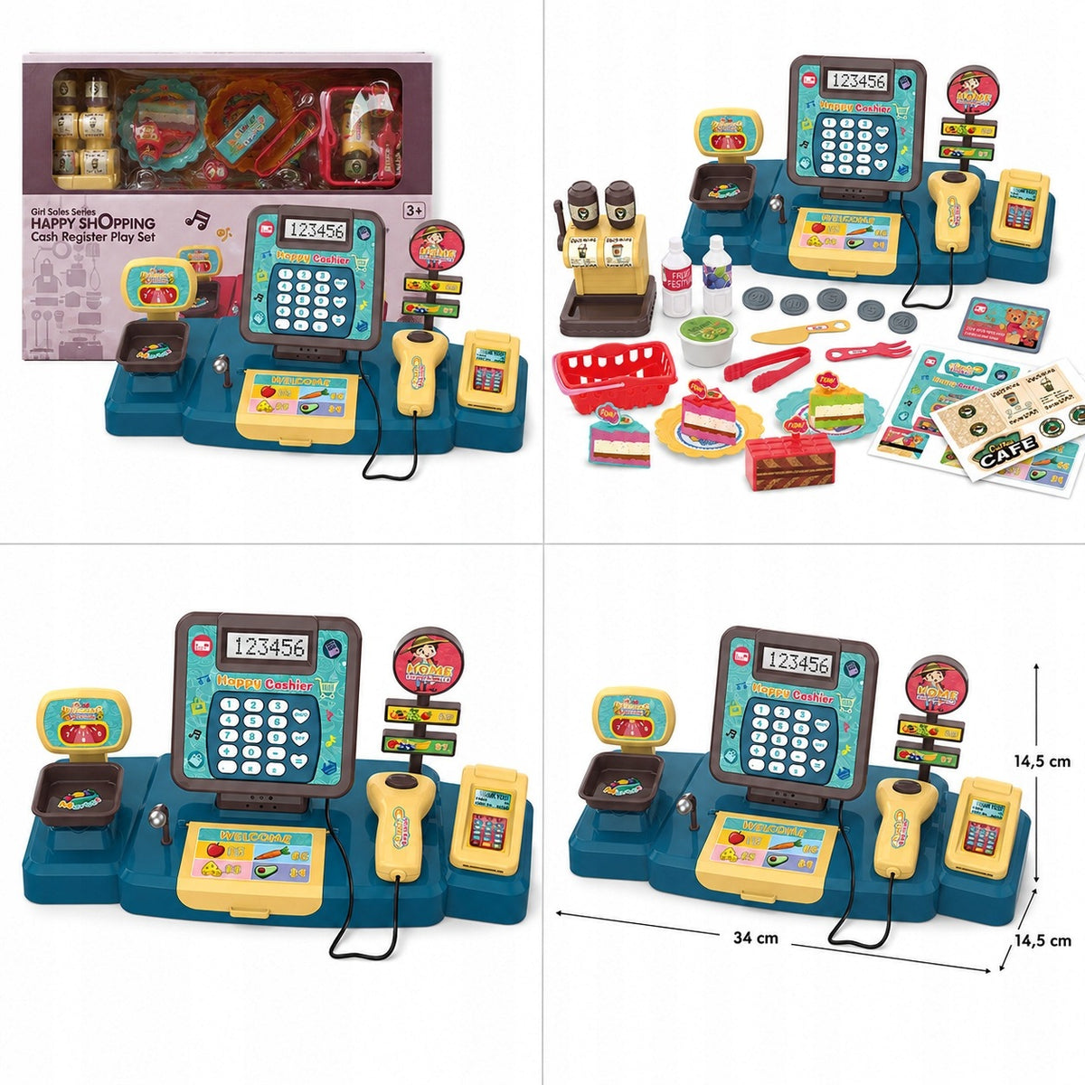 Interactive Cash Register Fiscal Store for fun SHOP PRODUCTS BANKNOTES COUNTS Manufacturer code Kasa Fiskalna