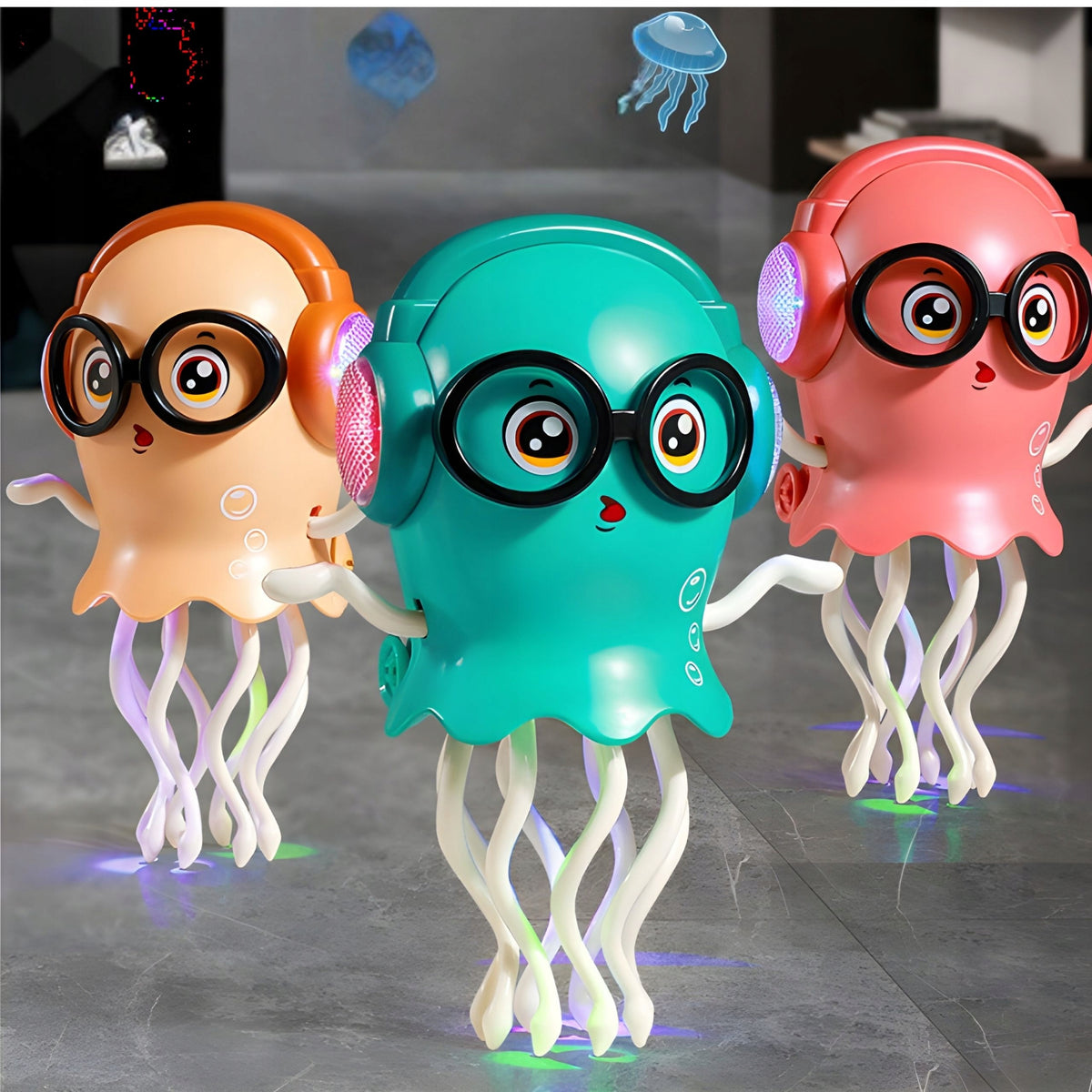 Interactive Dancing Octopus Turquoise Shines Rides 360° + BATTERIES Brand no brand