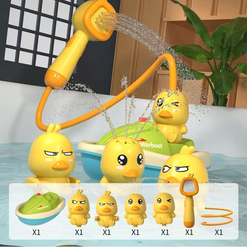 Interactive Duck Bath Toy Boat Shower Fun in the Bath Brand M-import