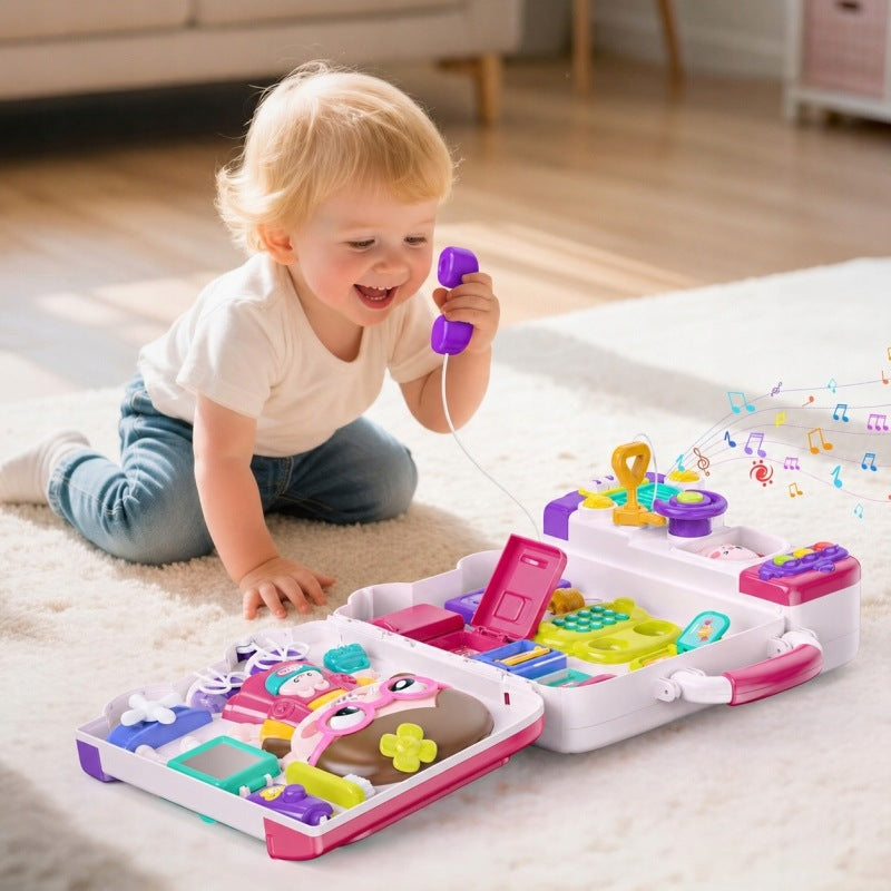 Interactive Manipulation Board Suitcase 3in1 Sound Light WOOPIE Packaging status original