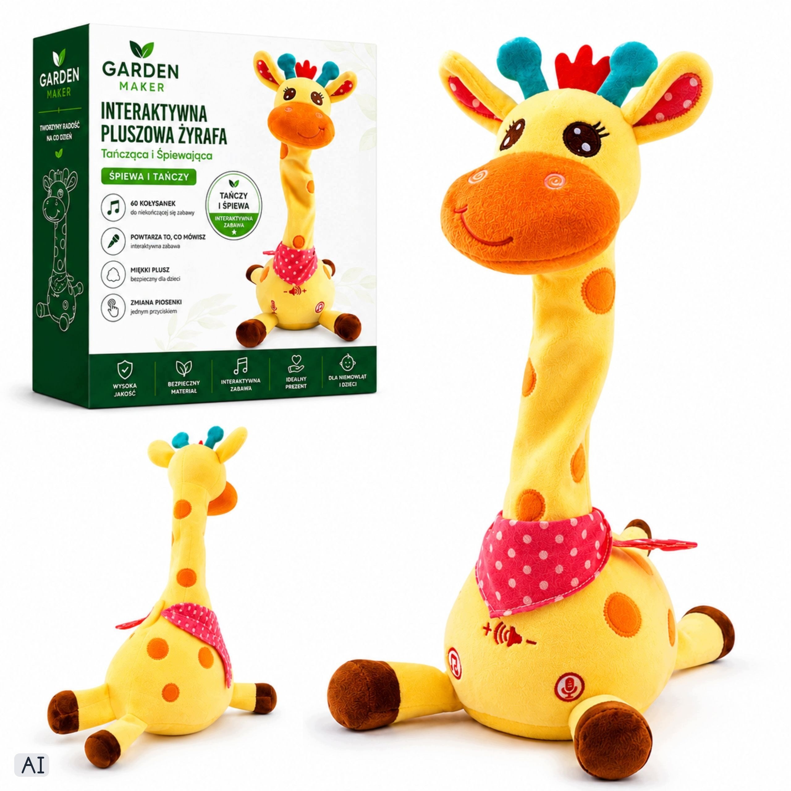 Interactive Plush Giraffe Singing Dancing for Kids LED Sounds