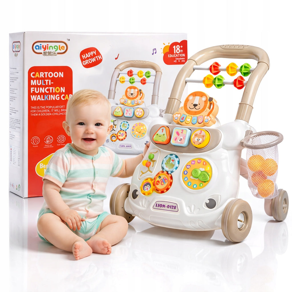 Interactive Ride-On Pusher Educational Walker Piano Blocks Sprockets LION