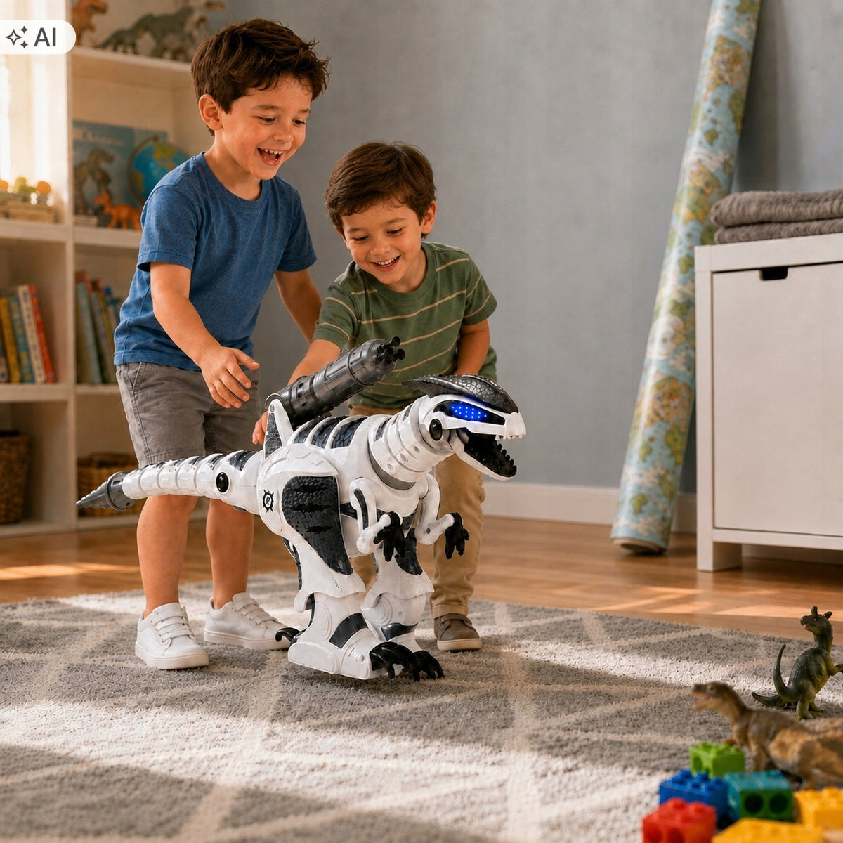 Interactive Robot Dinosaur Remote Controlled Large Shooting Toy for 3 4 Packaging status original