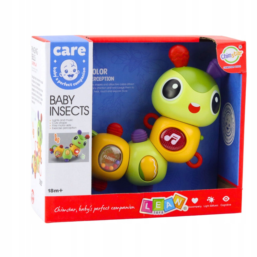Interactive Sensory Caterpillar Musical Rattle Rotating Teether Kid's age 18+ months
