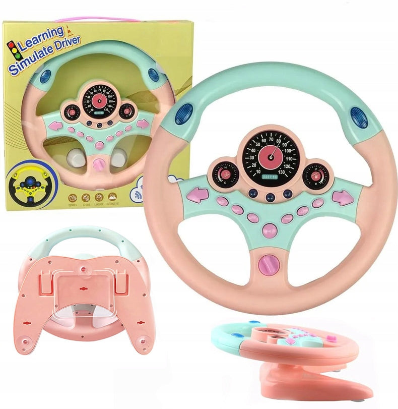 Interactive Steering Wheel Children's Driving Simulator for Toddlers Sounds