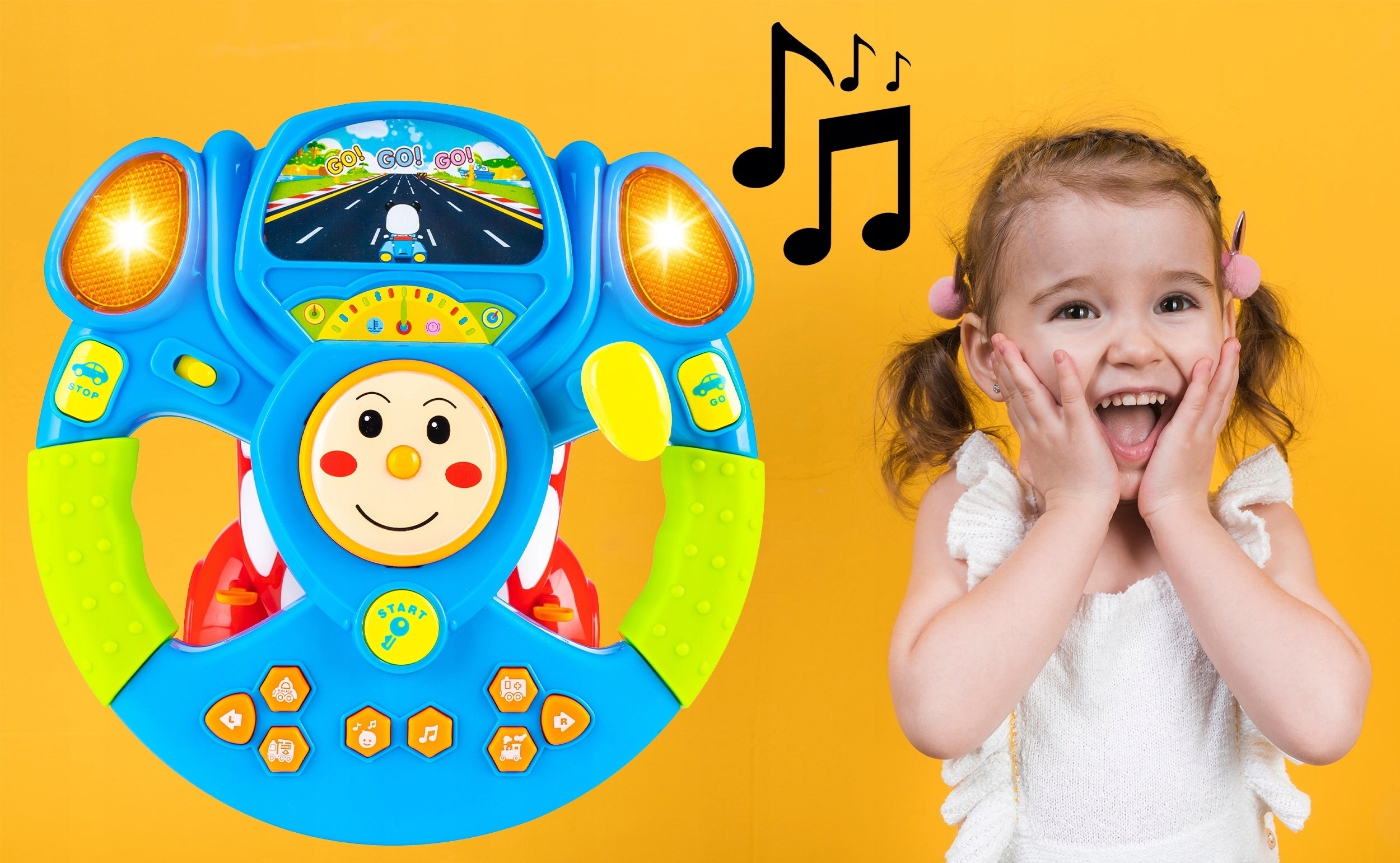 Interactive Toy Steering Wheel Music Car For Little One To Play With Brand Stator