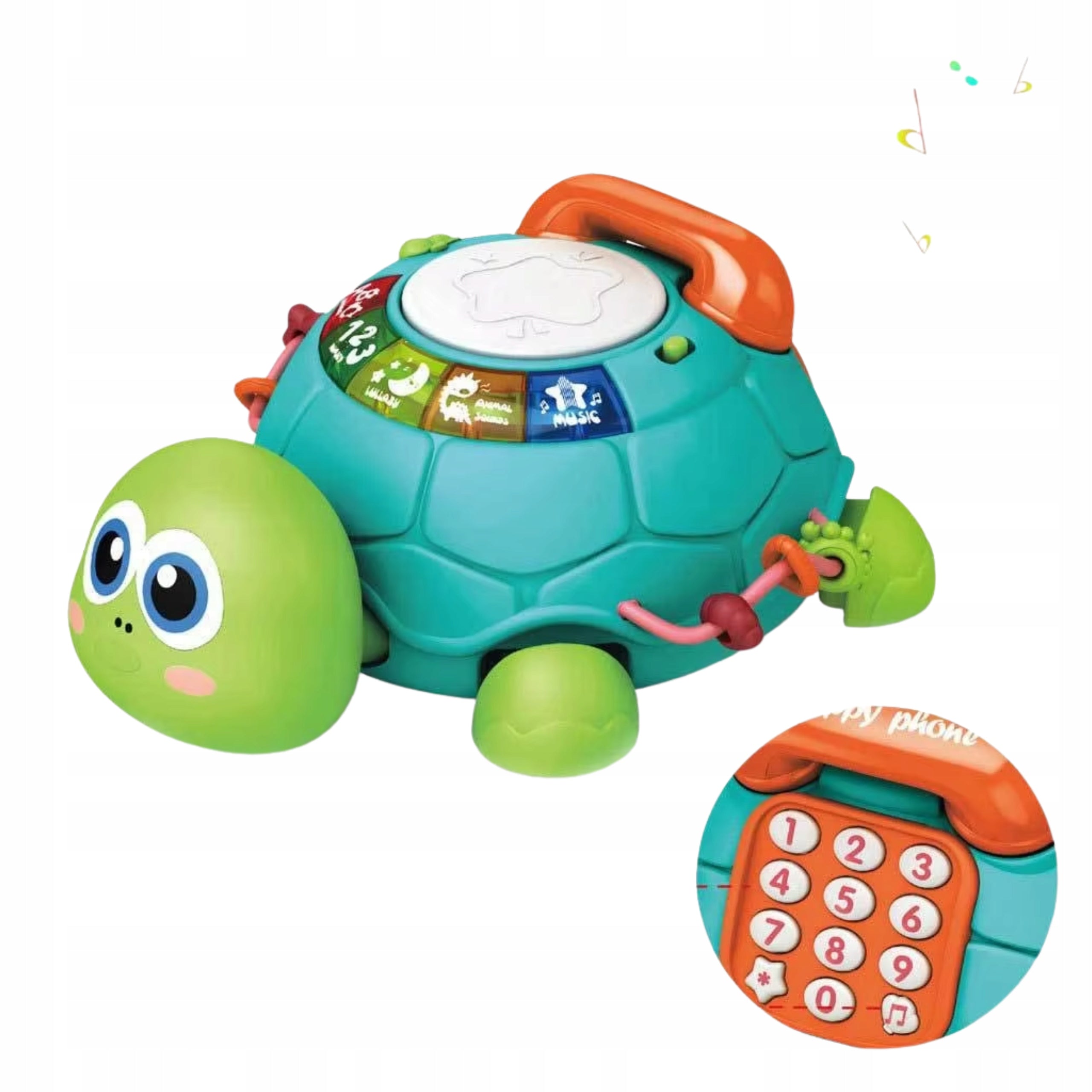 Interactive Turtle Educational Phone Melodies 6in1 Musical LED Crawling Packaging status original