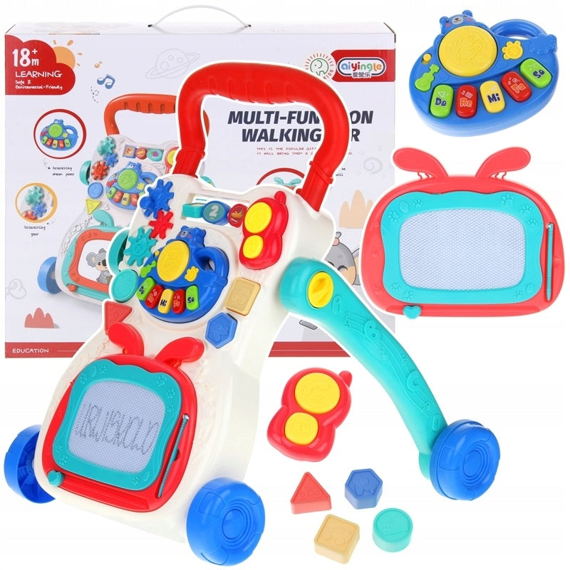 Interactive Walker Ride-On Pusher Piano 3in1