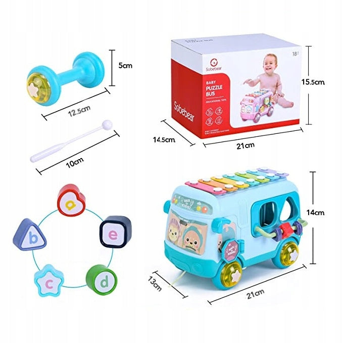 Interactive bus sorter with cymbals and rattles learning fun Brand Luxma