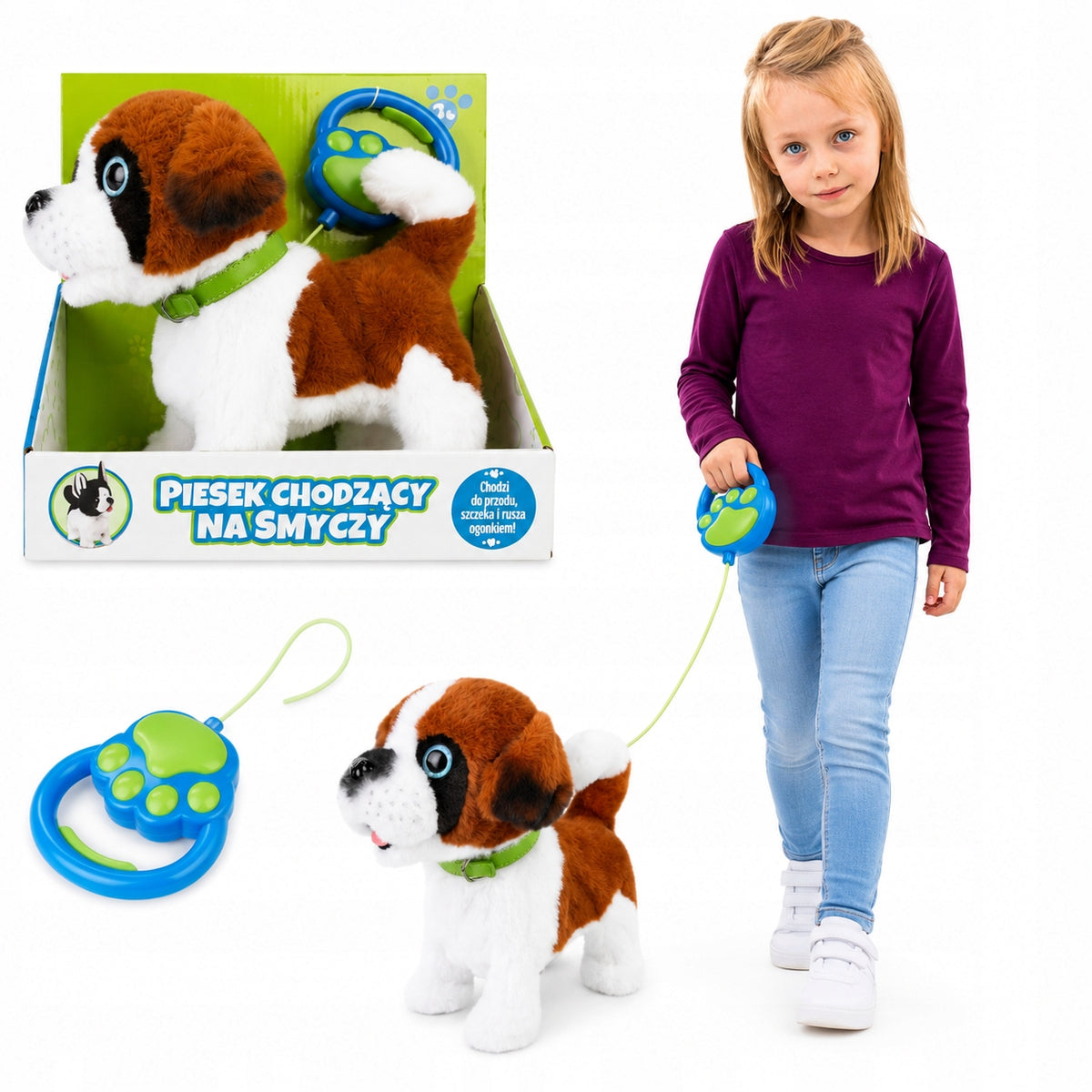 Interactive dog walking on a leash 23 cm brown from 2 years Artyk