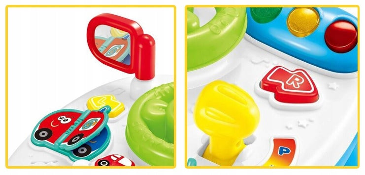 Interactive educational table steering wheel with ignition piano colors numbers Brand Tot Kids