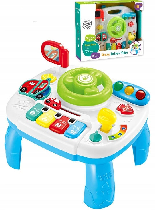 Interactive educational table steering wheel with ignition piano colors numbers Manufacturer code 3001