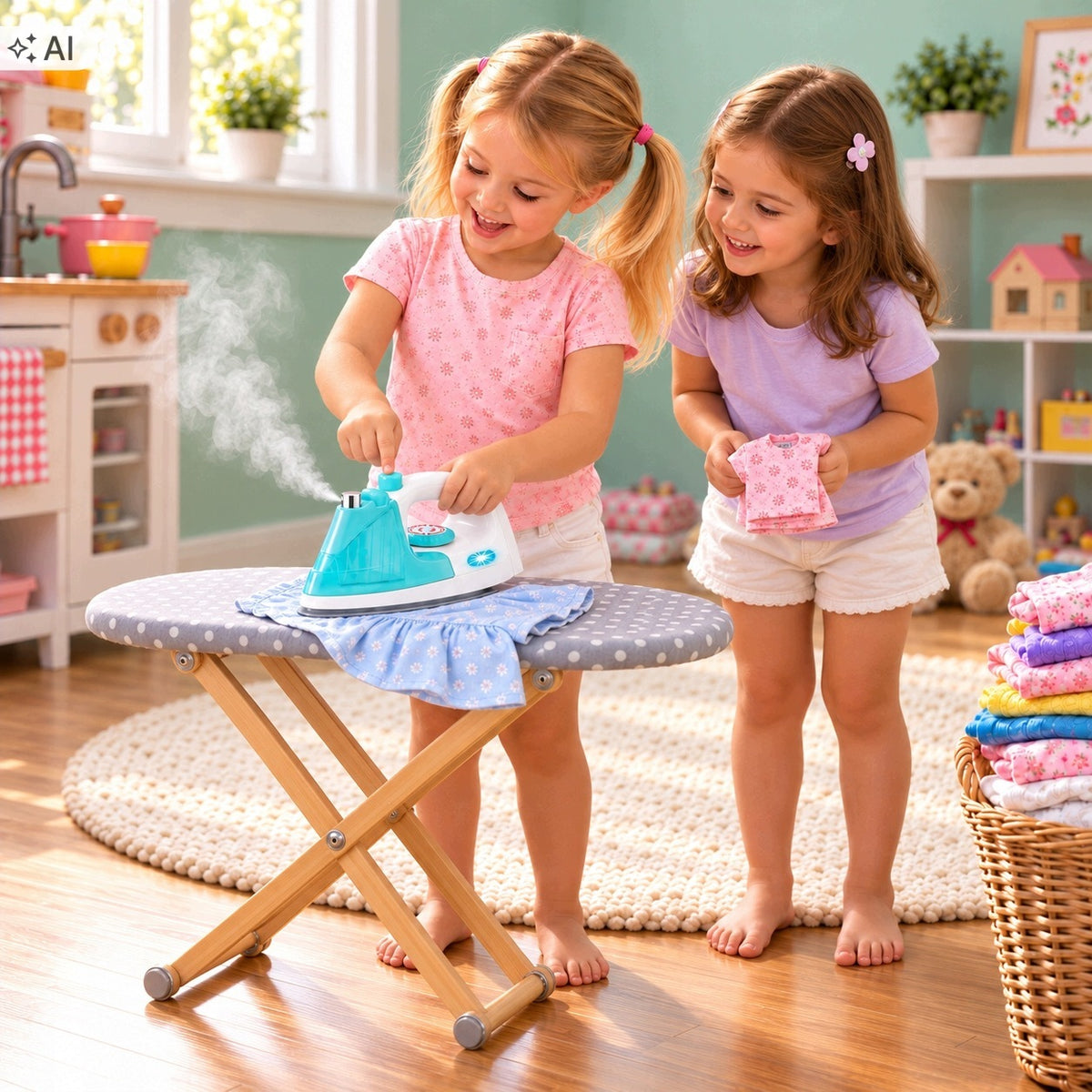 Interactive iron for children steam water sound light small household appliances 3 4 5 Packaging status original
