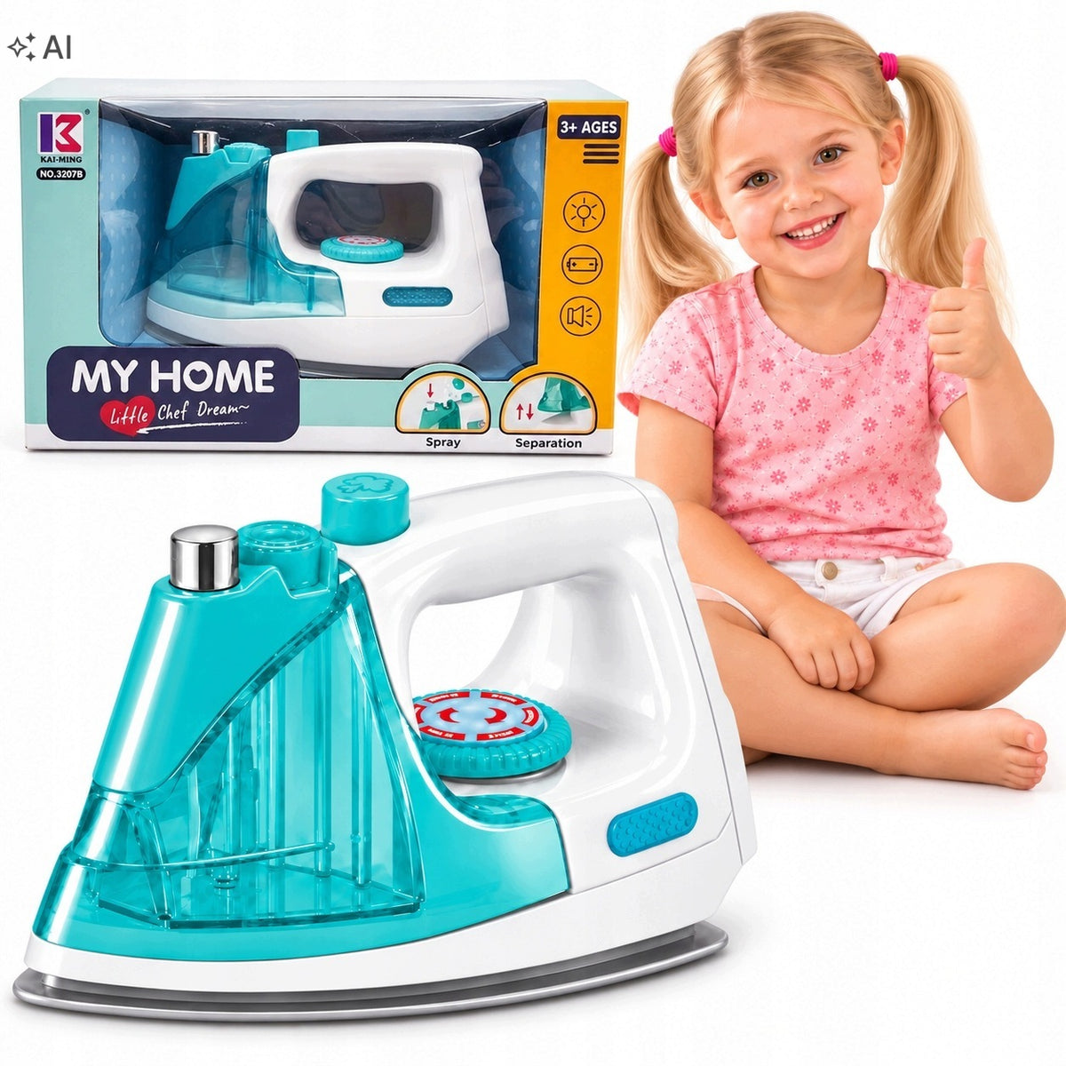 Interactive iron for children steam water sound light small household appliances 3 4 5