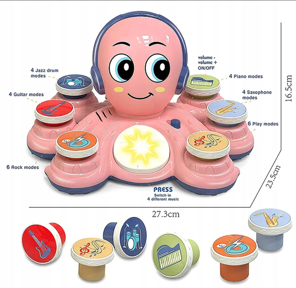 Interactive musical octopus drum octopus blue Brand no brand
