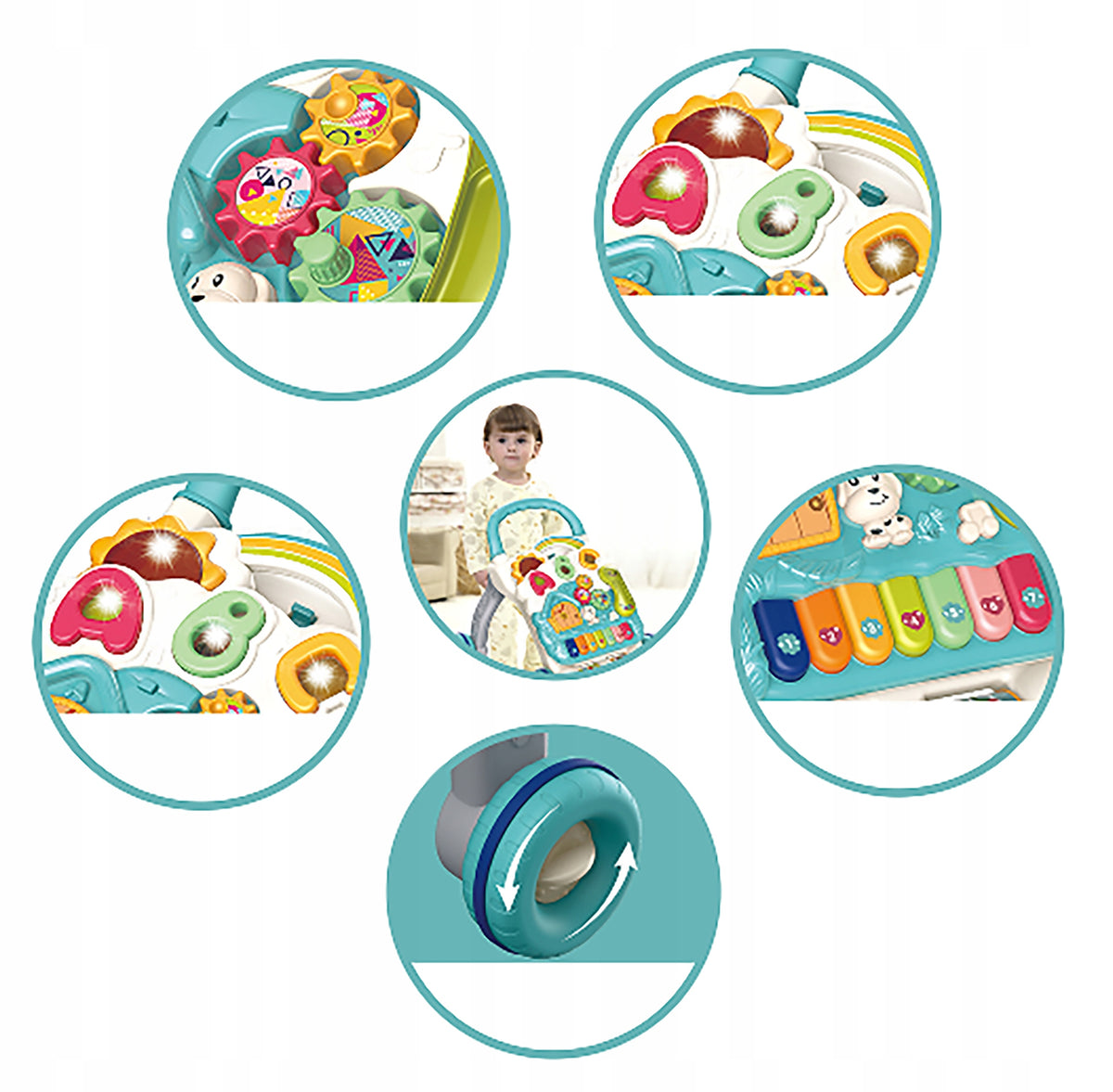 Interactive pusher DK with sound and light blue Manufacturer code 698-60 ZW