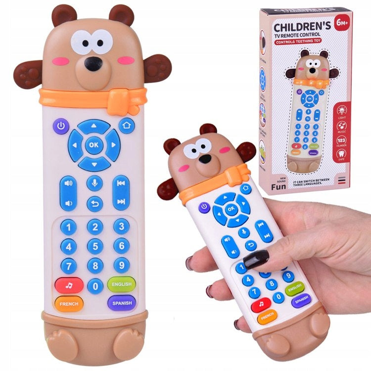 Interactive remote control - 2in1 BEAR teether for baby + funny sounds ZA6017