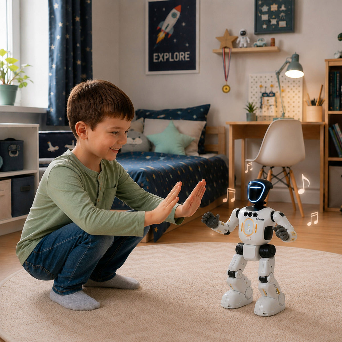 Interactive robot remote controlled voice programmable walk says dances Manufacturer code Robot zdalniesterowany do kodowania USB