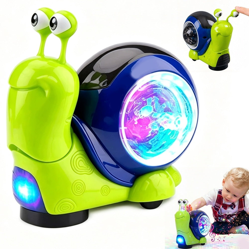 Interactive toy – escaping and crawling snail with LEDs and sound