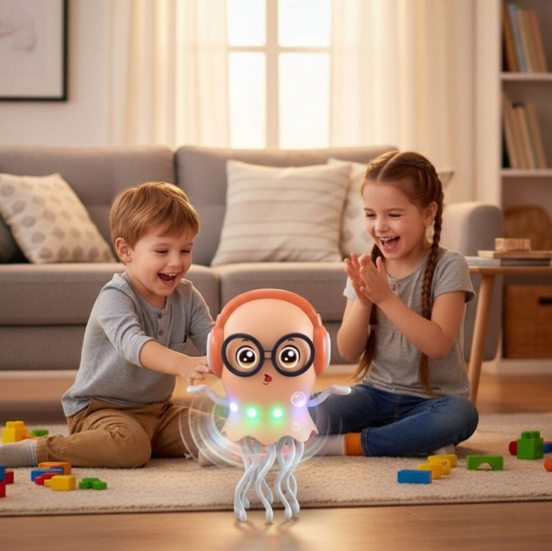 Interactive toy octopus jellyfish moving glowing 20 cm Brand Żabolek