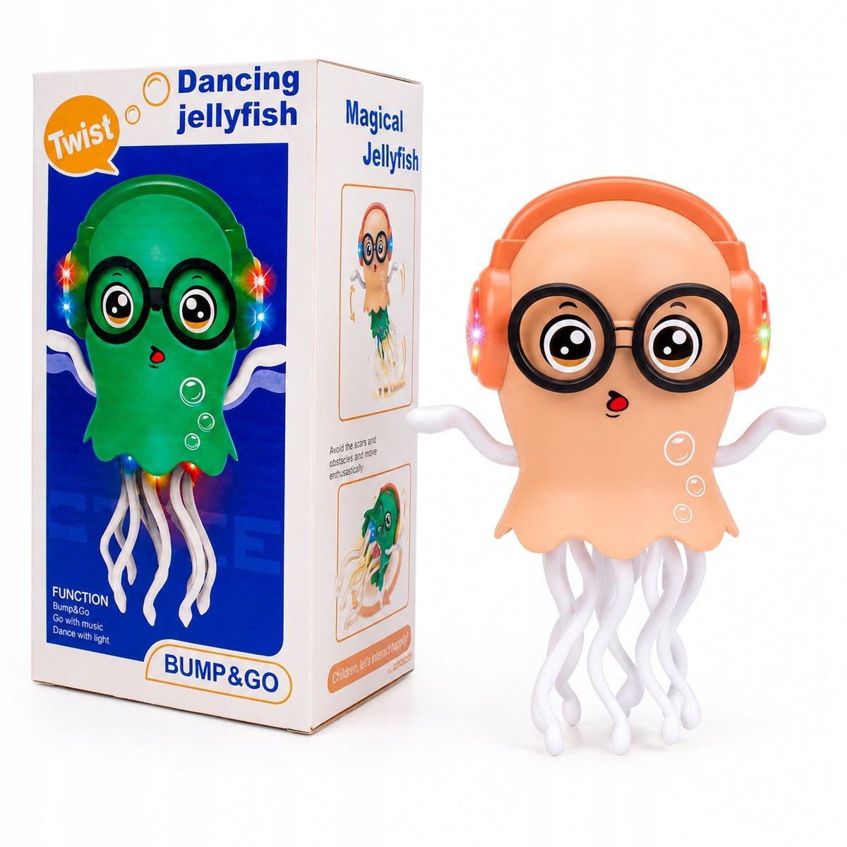 Interactive toy octopus jellyfish moving glowing 20 cm