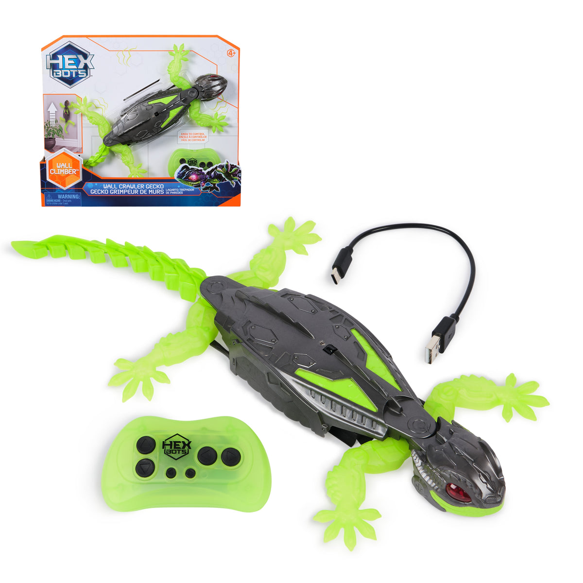 Interactive walking gecko Spin Master green plastic range 8 m