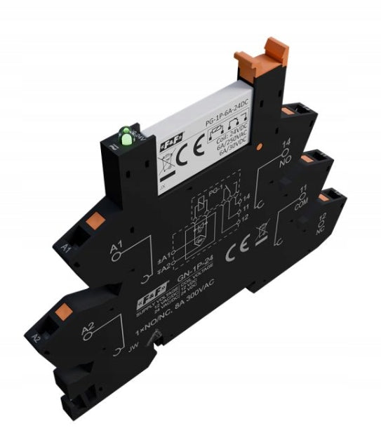 Interface relay PG-1P-6A-24DC with socket + relay 6A 24VDC F&F