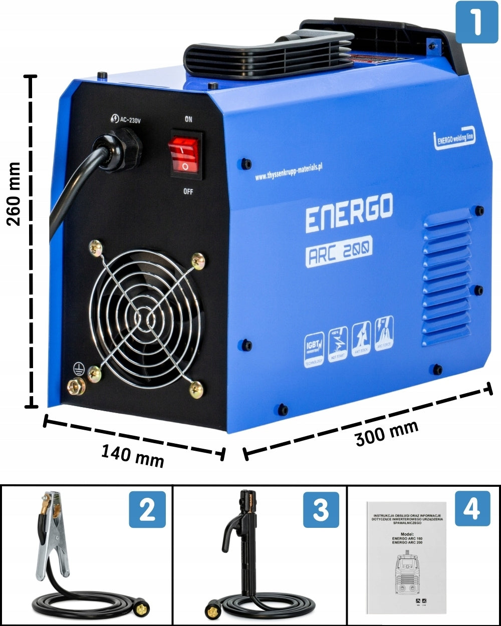 Inverter welder ENERGOarc 200A MMA TIG Lift welding machine Welding methods MMA