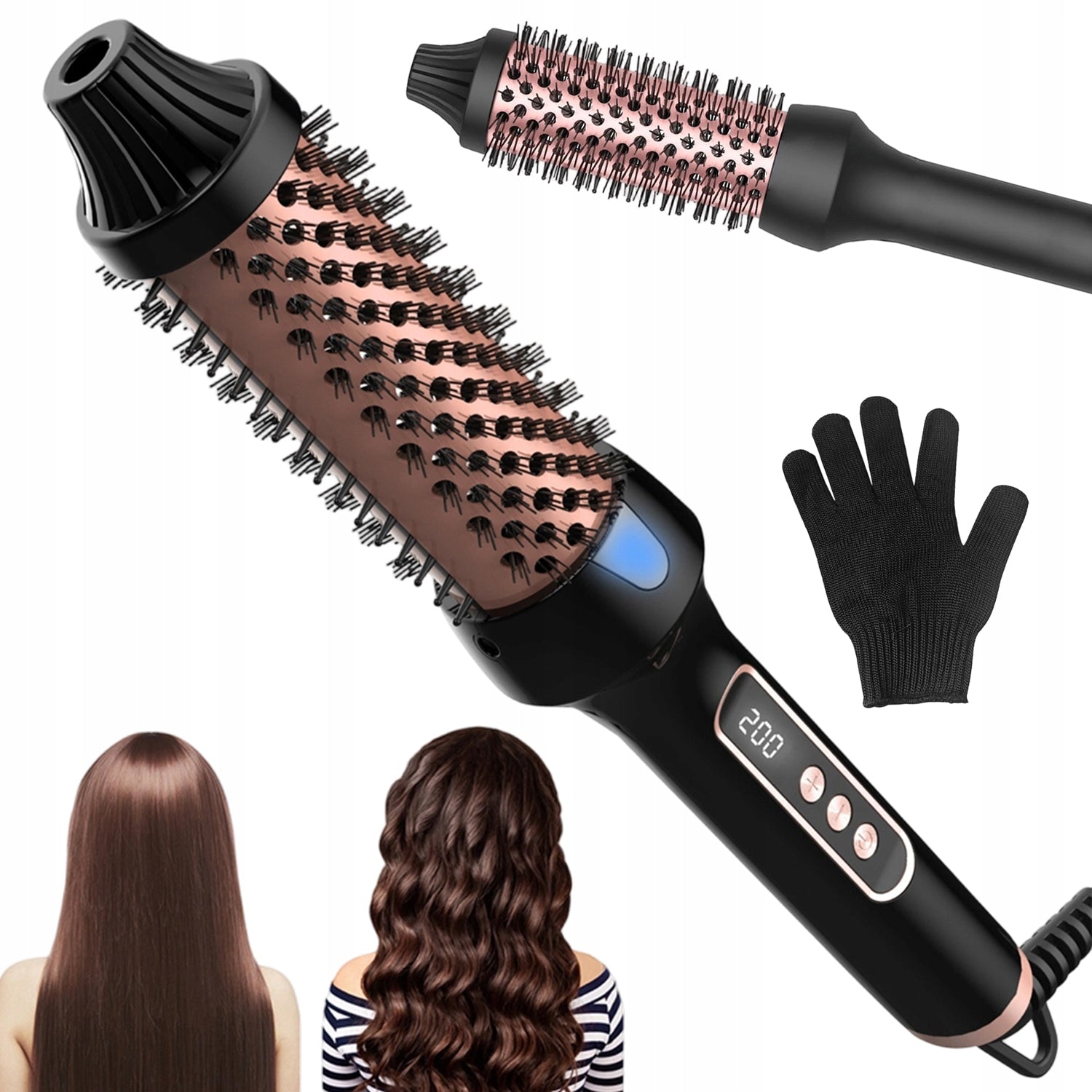 Ionic Thermal Brush, Curler With LCD Display, Hot Brush