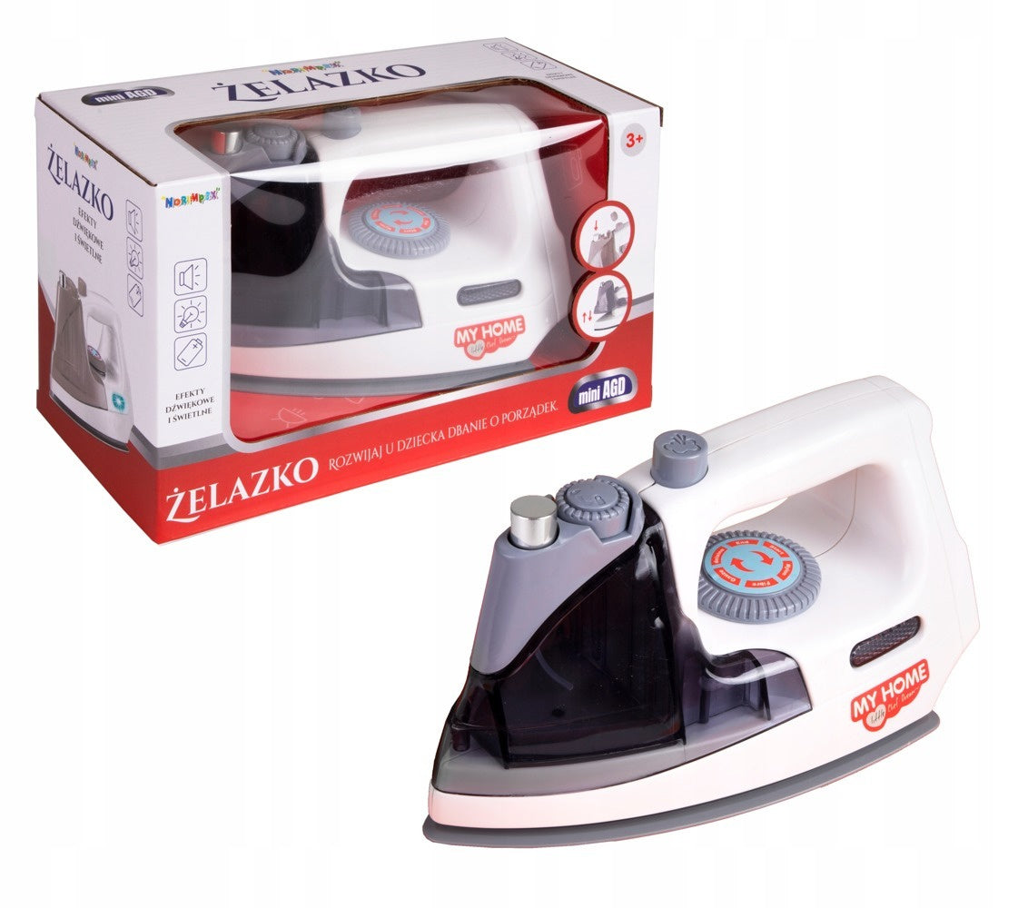 Iron Toy Grey Mini Household Appliances for Kids Washer Sound Light