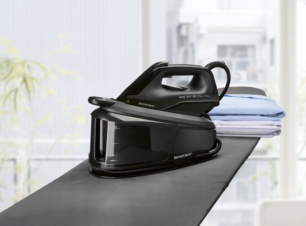 Iron with steam station, 2400 W, SILVERCREST SDSB 2400 A1 5 bar, black Manufacturer code 452864