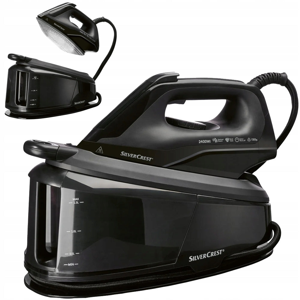 Iron with steam station, 2400 W, SILVERCREST SDSB 2400 A1 5 bar, black