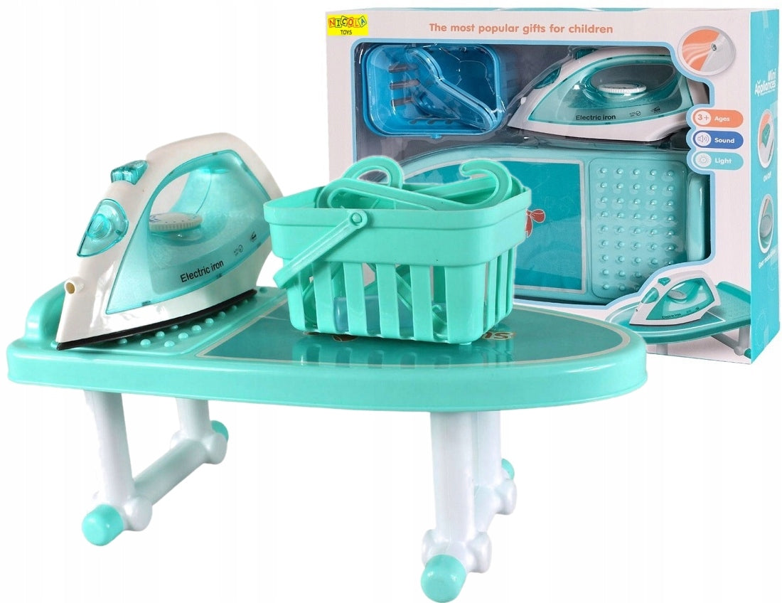 Ironing Board Basket + Battery Operated Iron Small Agd 5038