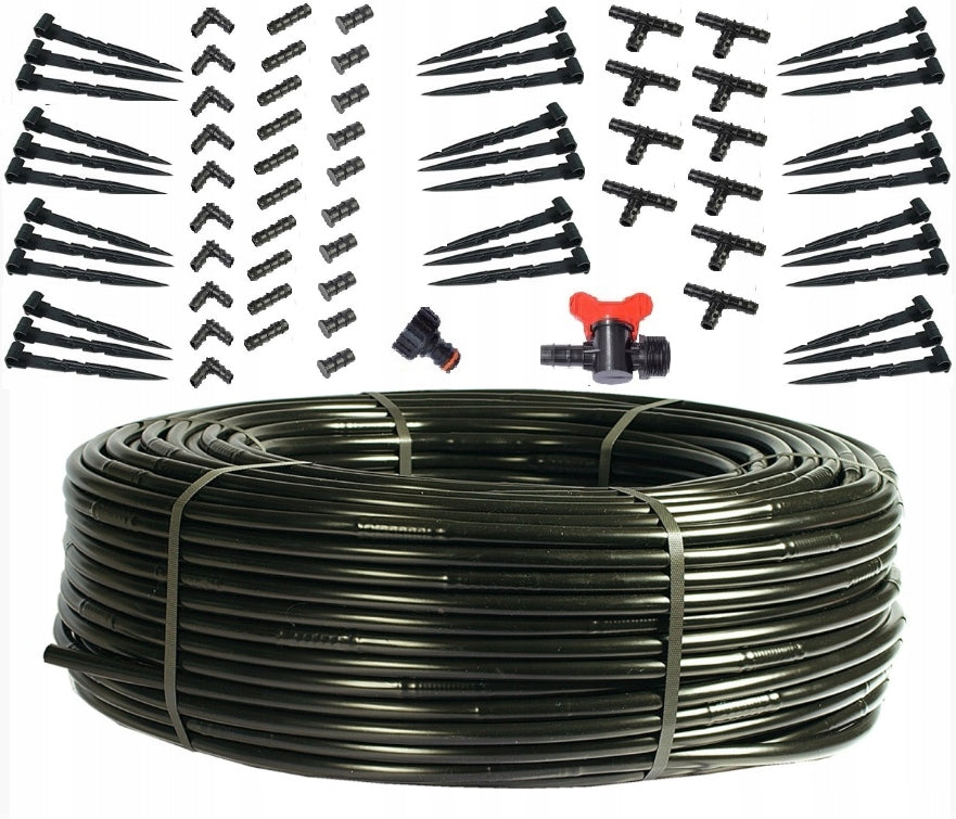 Irrigation drip line 100mb + 142 elements, pipe without compensation